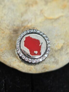 Pandora Wisconsin Heart Charm Pendant, S925 Silver Jewelry (Women's)